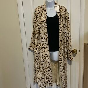 NWT cupcakes and cashmere cheetah animal print kimono duster